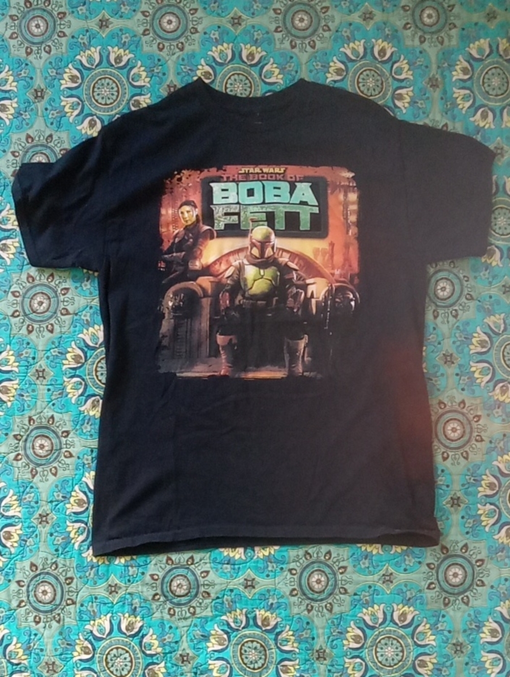 Star Wars Black Graphic Tee with Green and Orange Accents